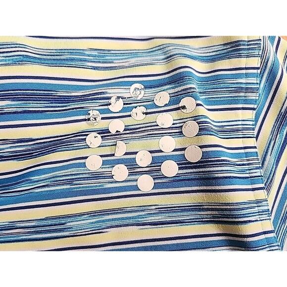 PUMA Golf Polo Mens L Blue Stripe Activewear Performance Workwear Preppy Casual - Picture 6 of 11